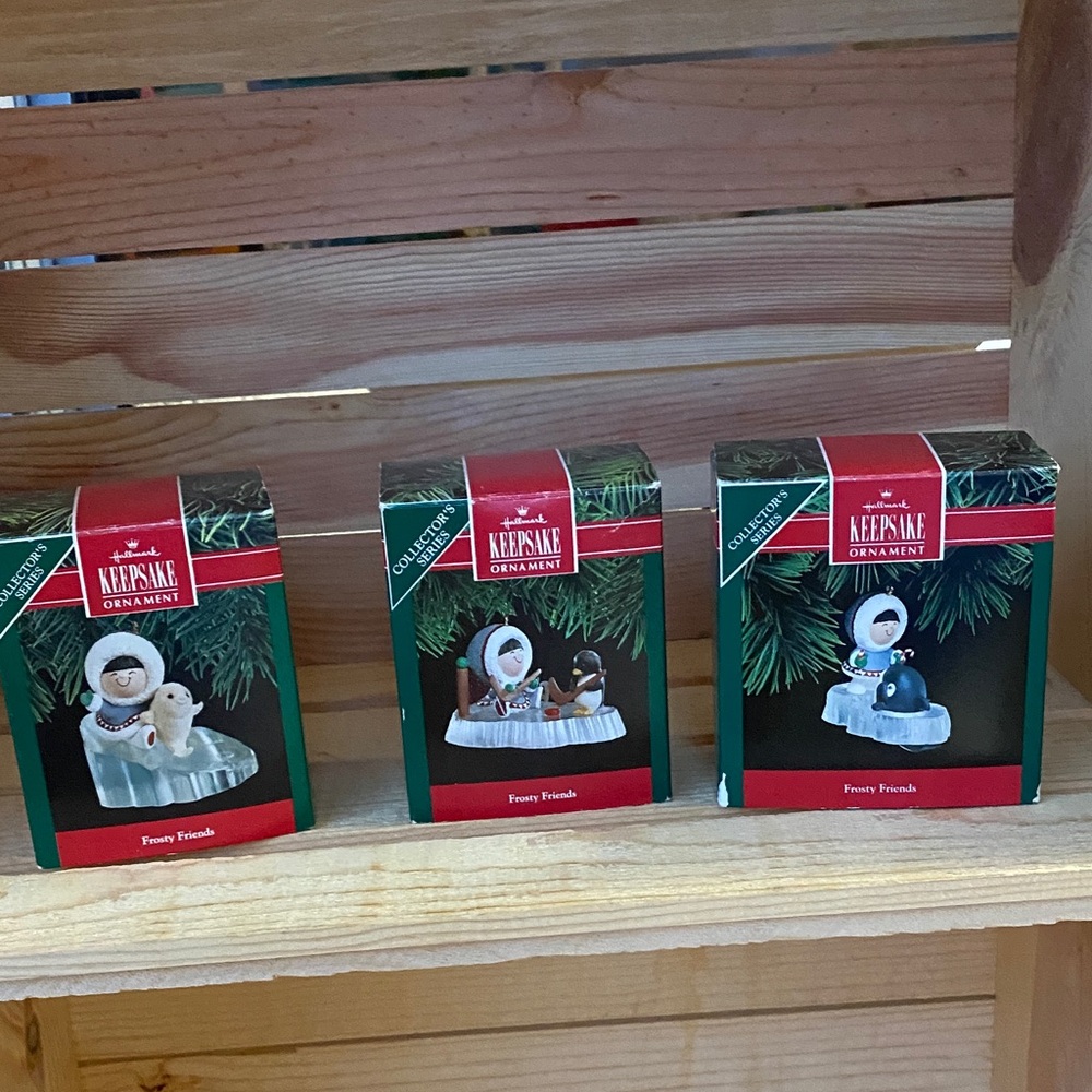 3 Vintage Frosty Friends Hallmark Keepsake Ornaments